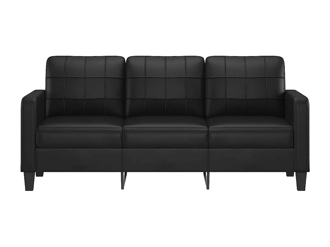 3-zitsbank Zwart 180 cm Kunstleer