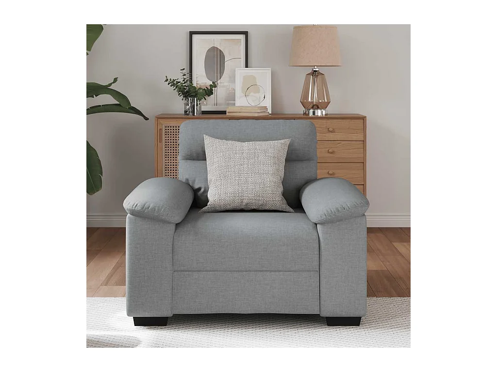 Lichtgrijze stoffen fauteuil 60 cm