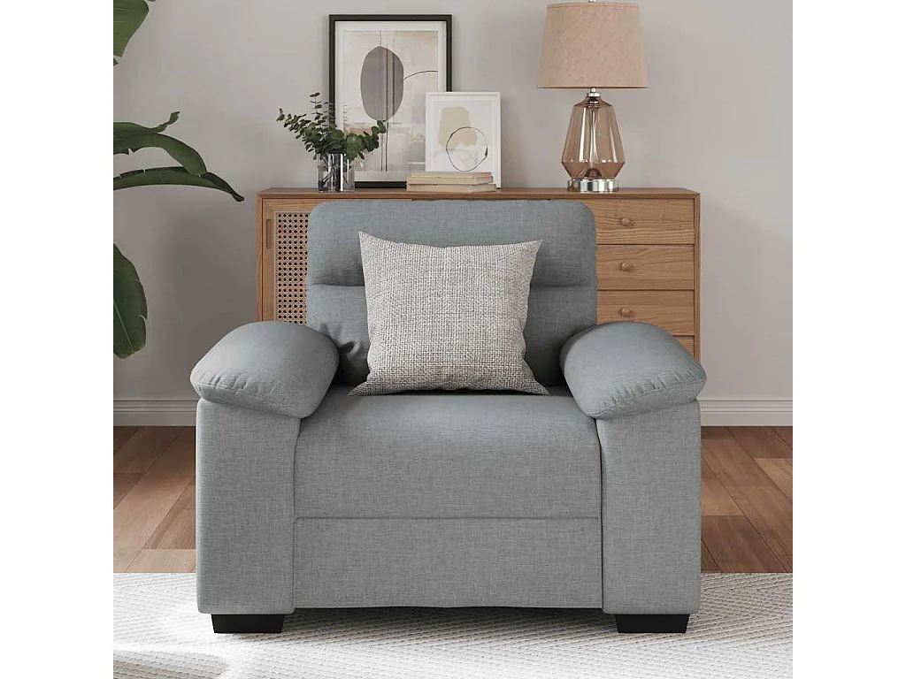 Fauteuil gris clair 60 cm tissu
