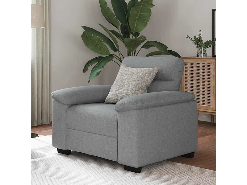 Fauteuil gris clair 60 cm tissu