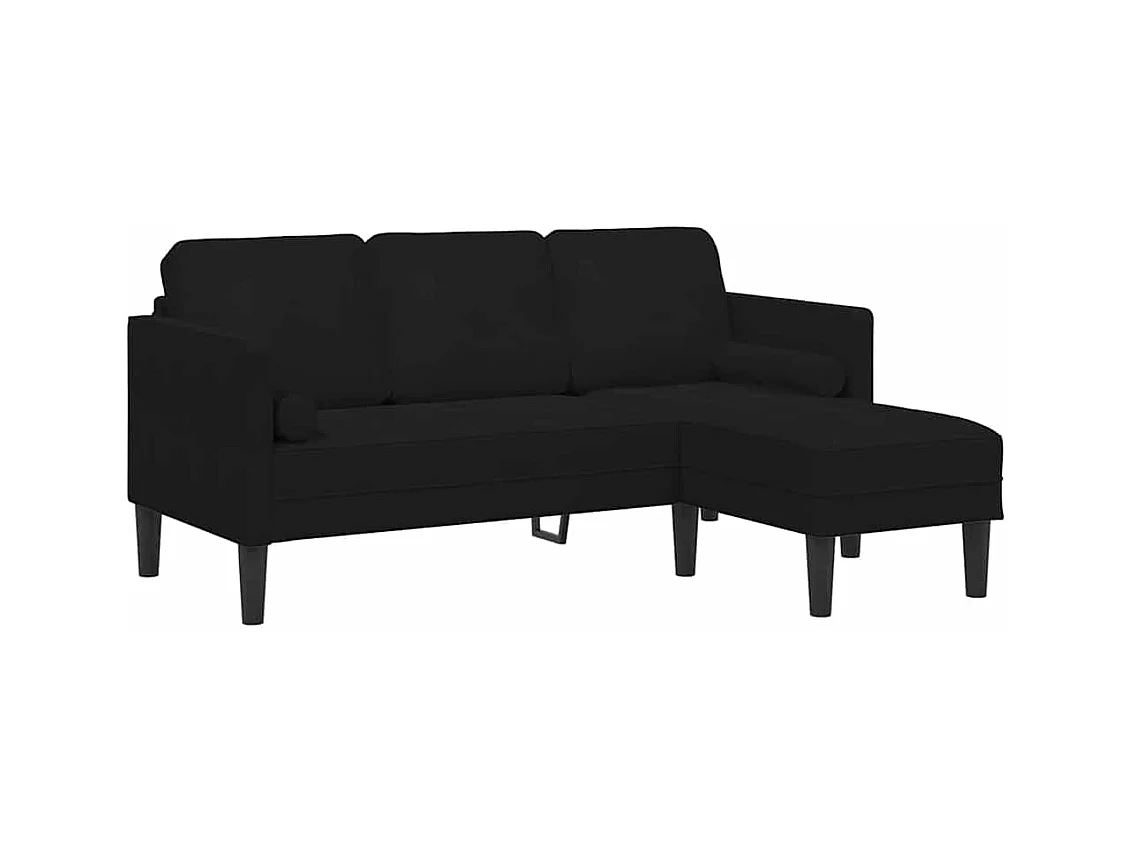 Set di divani 2 pezzi in nero, 173 x 131 x 67 cm, velluto