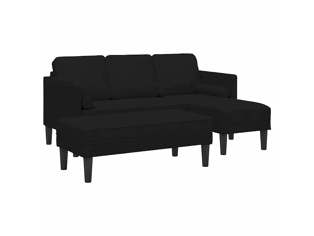 Ensemble de Canapés 2 pcs Noir 173 x 131 x 67 cm Velours