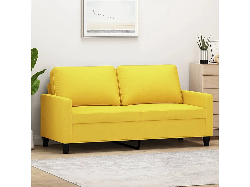Sofá 2 plazas Amarillo claro 140 cm Tela