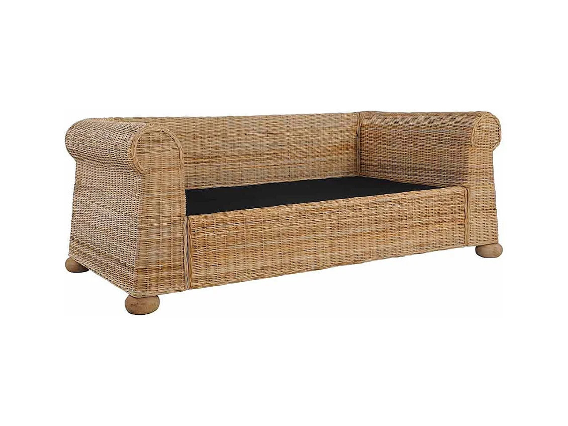 2-delige natuurlijke rotan bankset met kussens