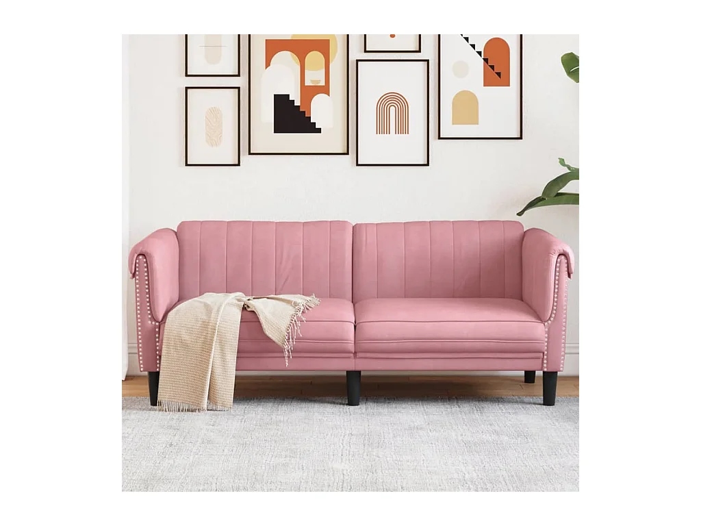 Divano a 2 posti in velluto rosa