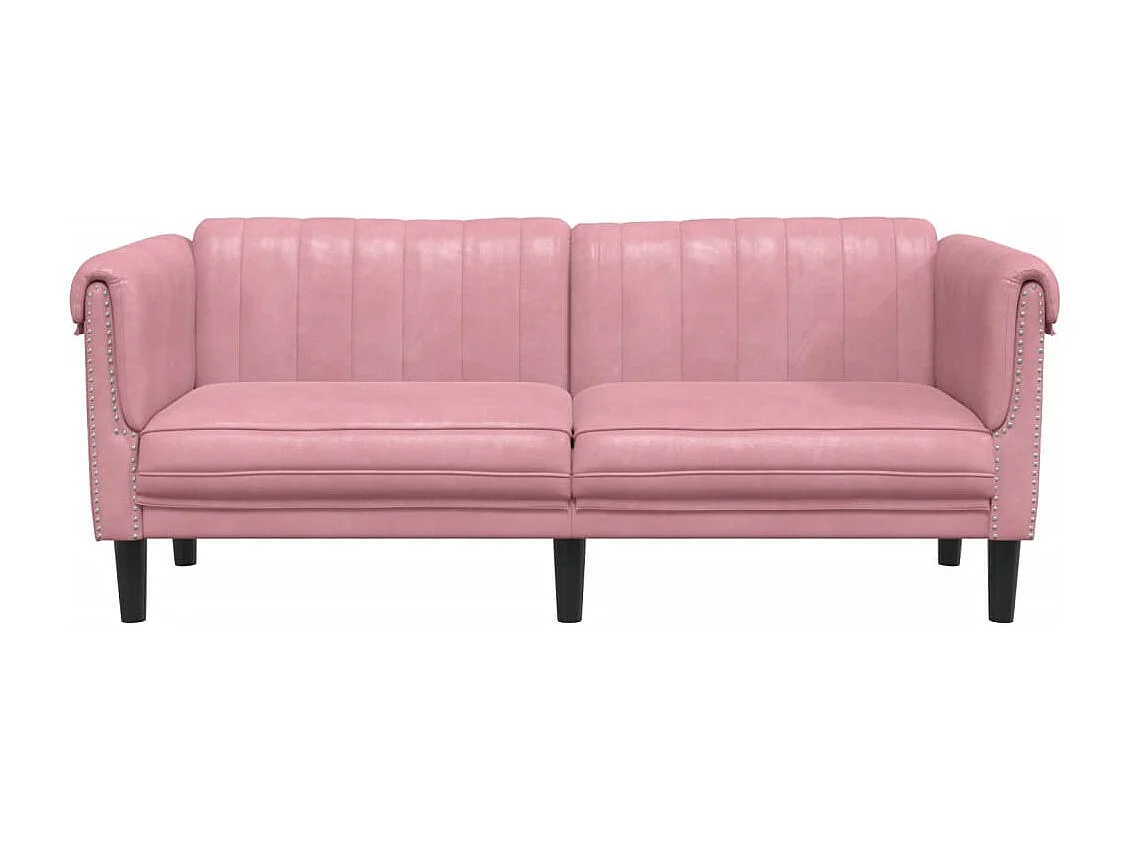 Canapé à 2 places rose velours