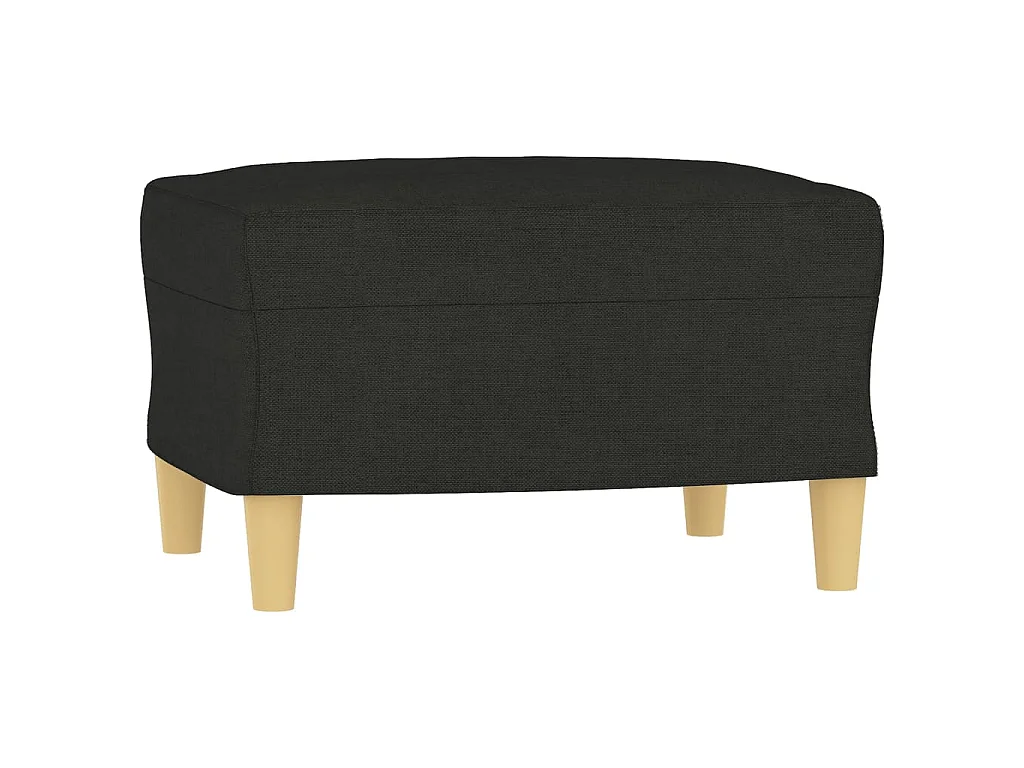 Fauteuil avec repose-pied Noir 60 cm Tissu