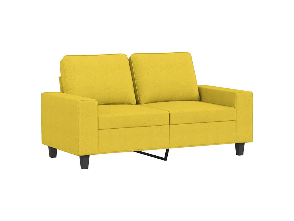 Ensemble de canapés 2 pcs jaune clair tissu