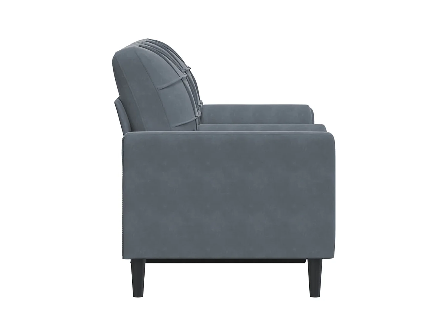 Sofá de 2 plazas con cojines gris oscuro de terciopelo de 120 cm