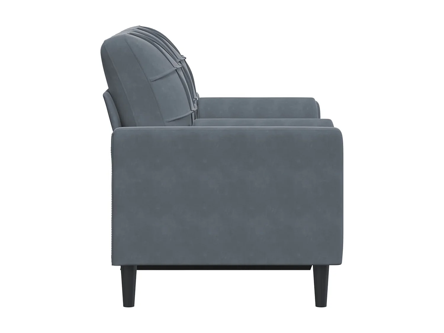 Sofá de 2 plazas con cojines gris oscuro de terciopelo de 120 cm