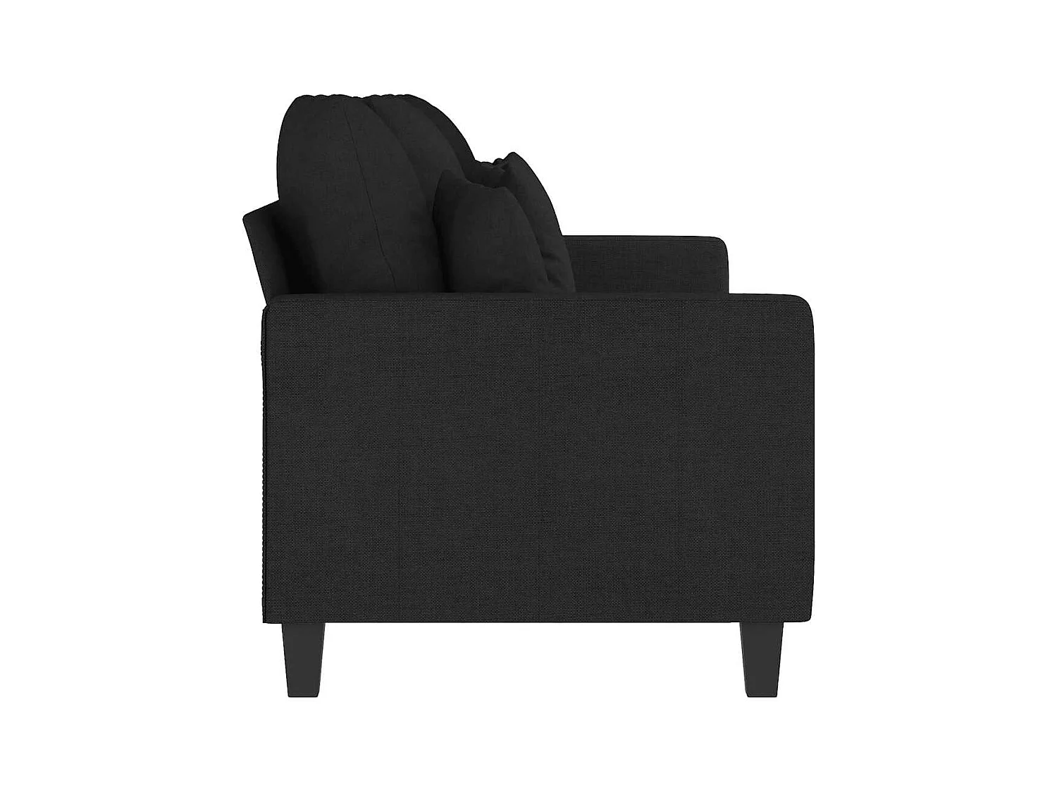 Divano 3 posti Nero 180 cm Tessuto