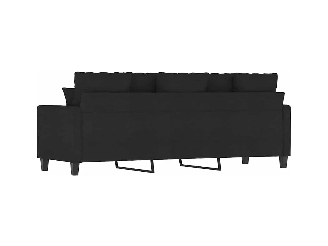 Divano 3 posti Nero 180 cm Tessuto