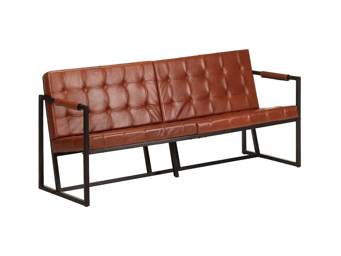 3-Sitzer-Sofa Braun Echtes Ziegenleder