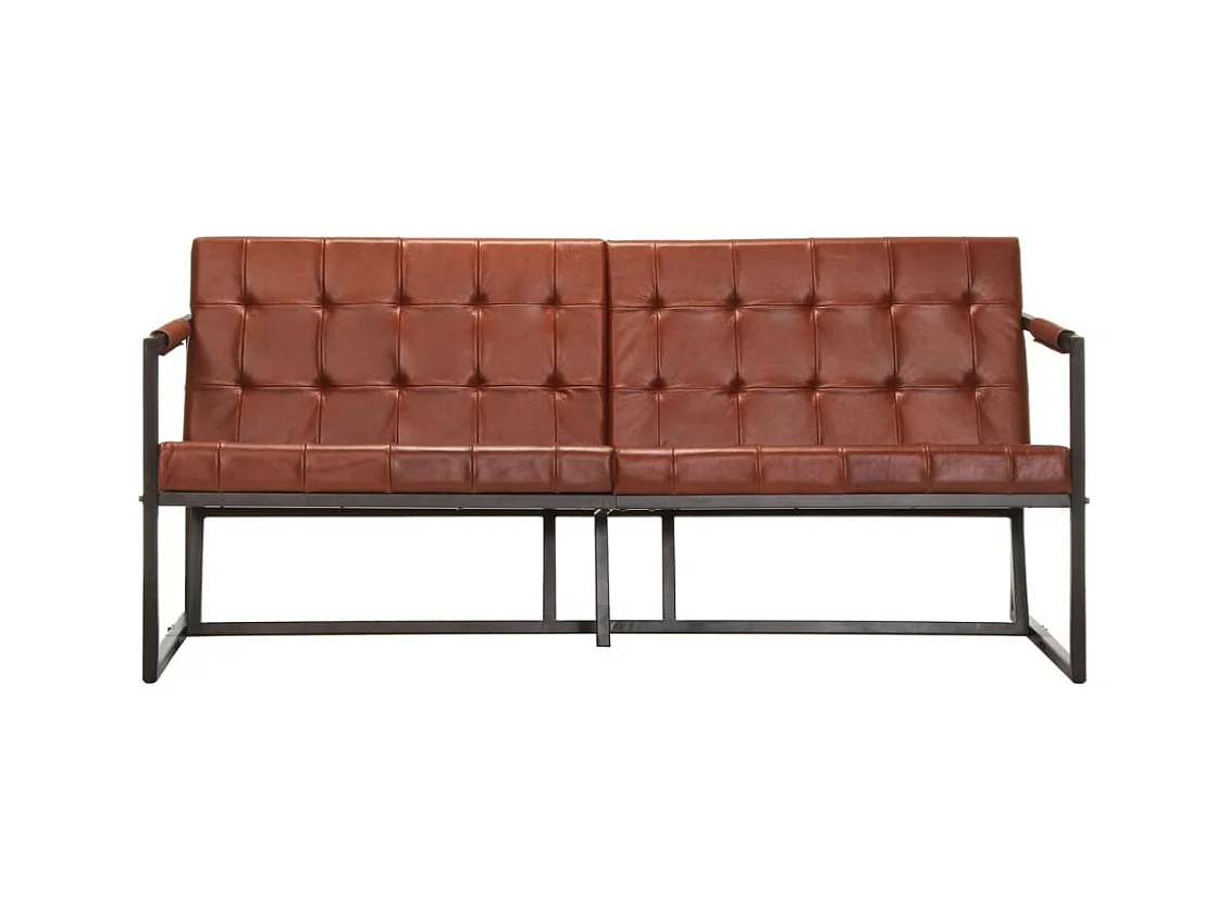 3-Sitzer-Sofa Braun Echtes Ziegenleder