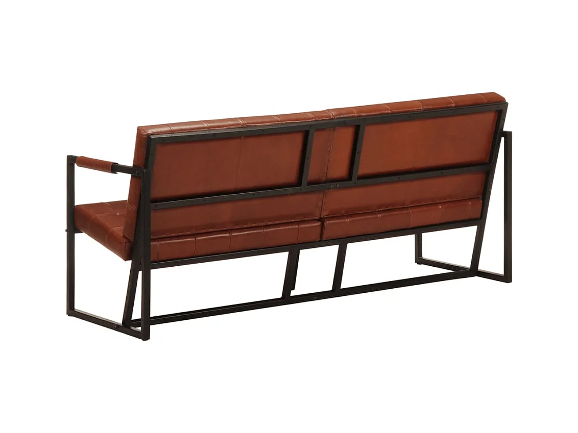 3-Sitzer-Sofa Braun Echtes Ziegenleder