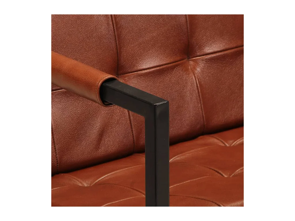 3-Sitzer-Sofa Braun Echtes Ziegenleder