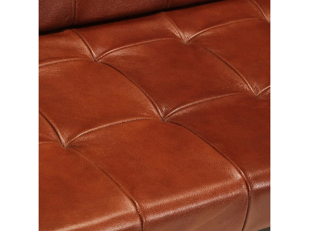 3-Sitzer-Sofa Braun Echtes Ziegenleder