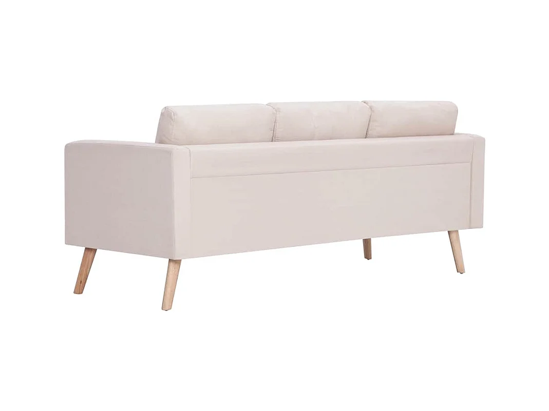 3-zitsbank in crèmekleurige stof