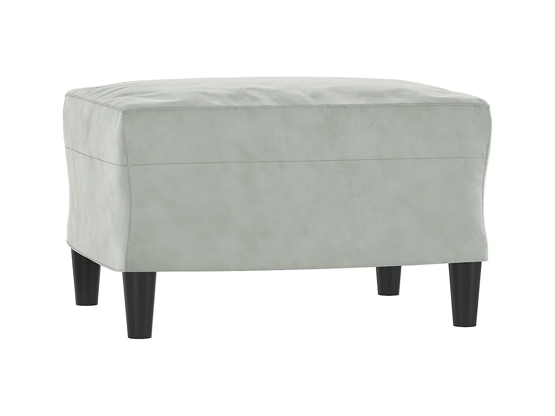 Sofá 3 plazas con reposapiés Gris claro 180 cm Terciopelo