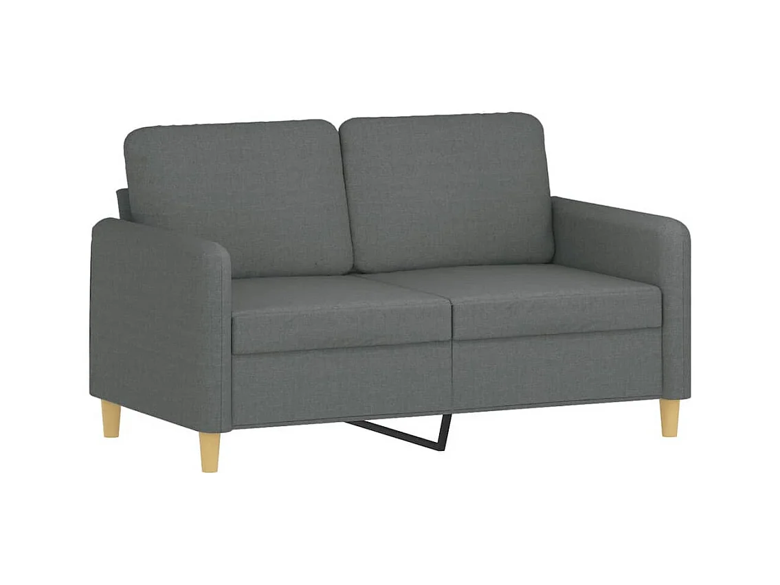 3-teiliges Sofaset mit dunkelgrauen Stoffkissen