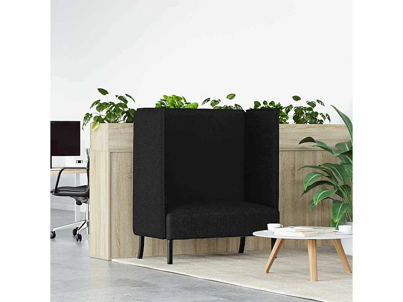 Zwarte hoge rugleuning bank 109 x 56 x 121 cm stof