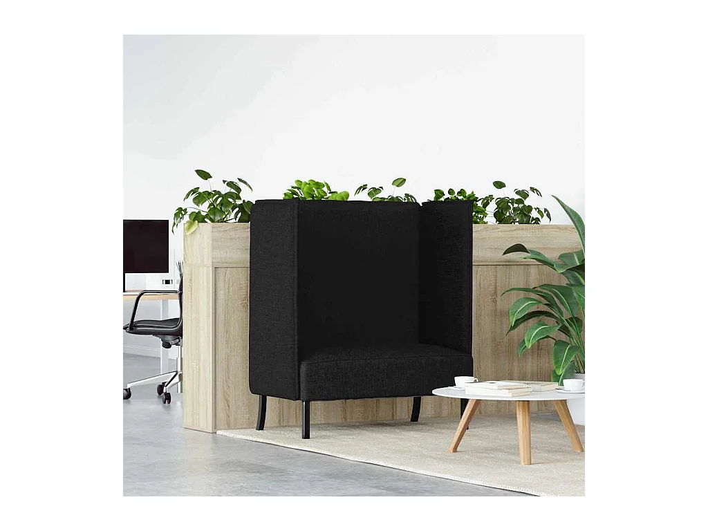 Zwarte hoge rugleuning bank 109 x 56 x 121 cm stof