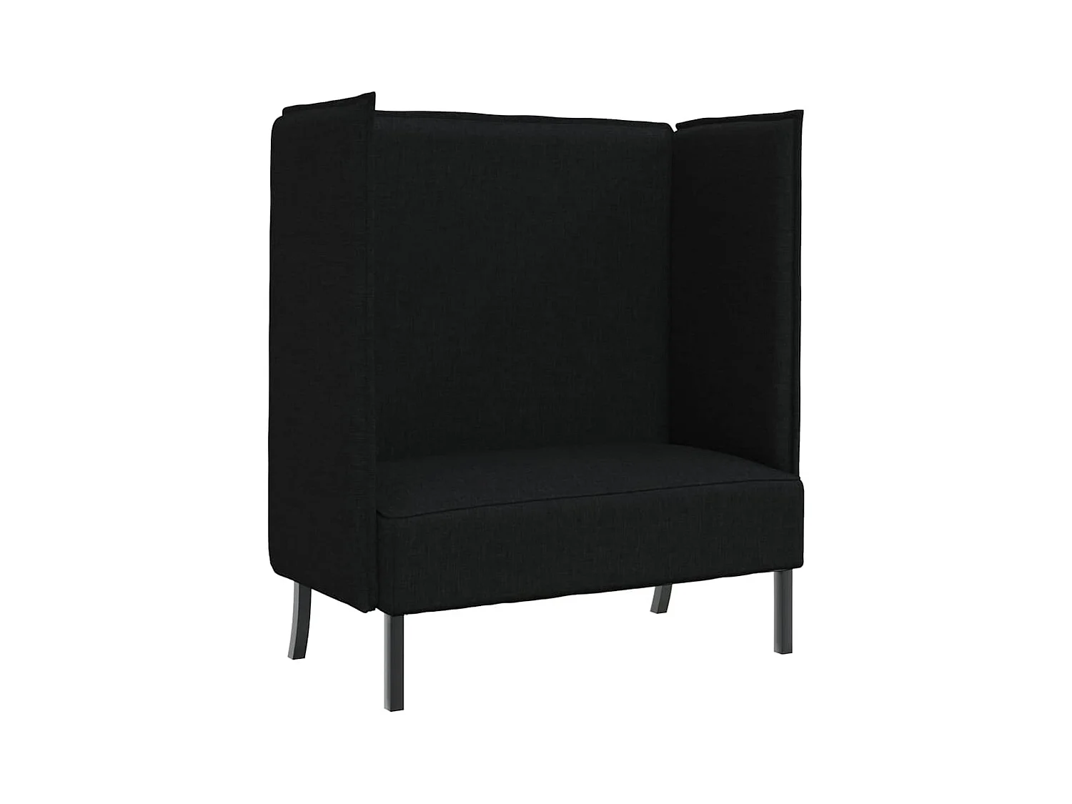 Zwarte hoge rugleuning bank 109 x 56 x 121 cm stof