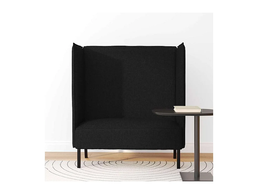 Zwarte hoge rugleuning bank 109 x 56 x 121 cm stof