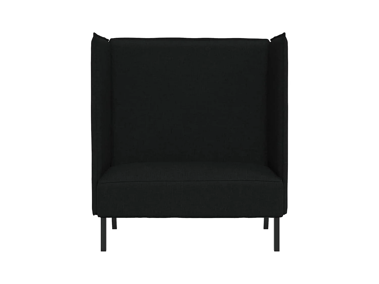 Zwarte hoge rugleuning bank 109 x 56 x 121 cm stof