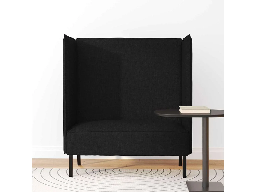 Canapé à Haut Dossier Noir 109 x 56 x 121 cm tissu