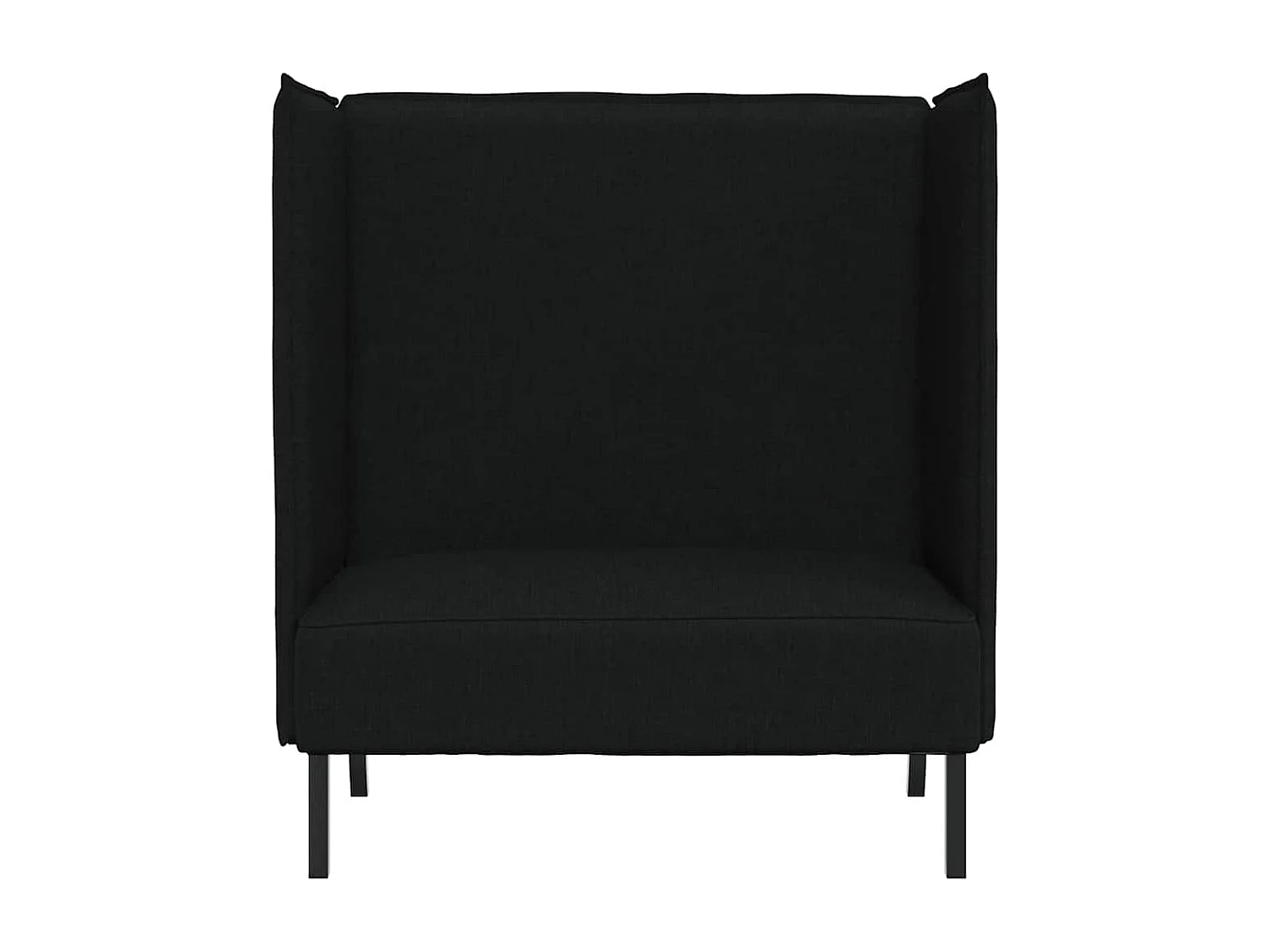 Canapé à Haut Dossier Noir 109 x 56 x 121 cm tissu