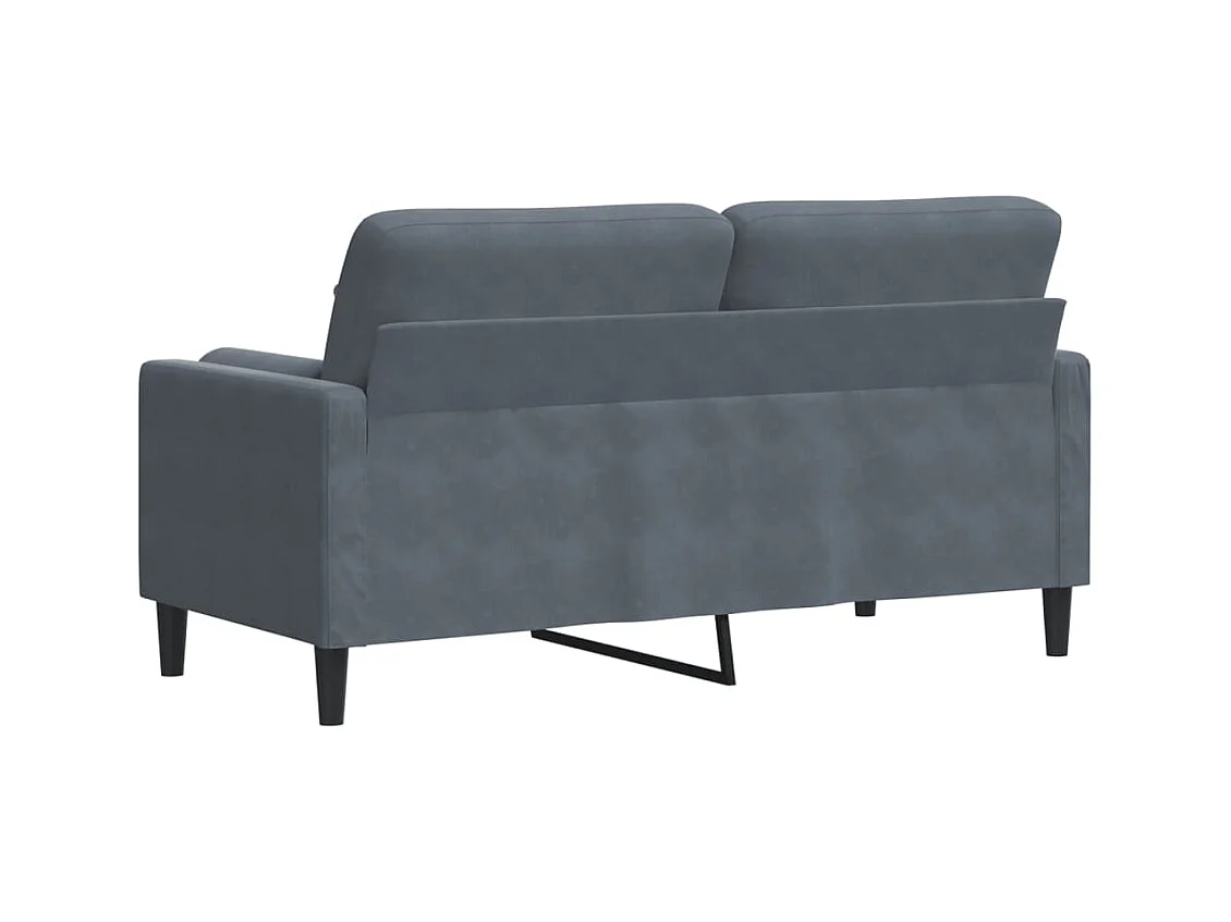 2-Sitzer-Sofa mit dunkelgrauen Kissen 140 cm Samt
