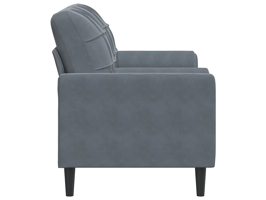 2-Sitzer-Sofa mit dunkelgrauen Kissen 140 cm Samt
