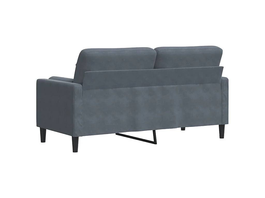 2-Sitzer-Sofa mit dunkelgrauen Kissen 140 cm Samt