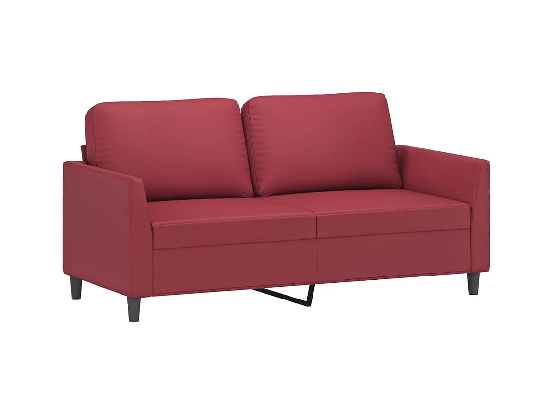 Divano 2 posti rosso bordeaux 140 cm in similpelle