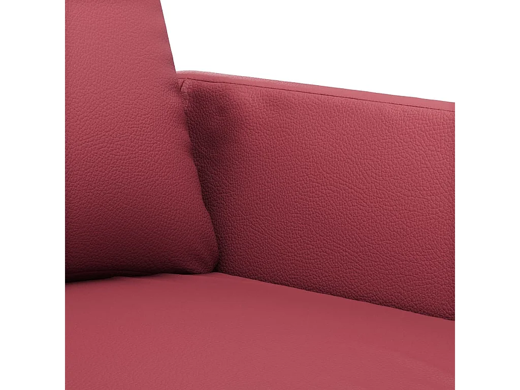 Sofá 2 plazas Rojo burdeos 140 cm Piel sintética