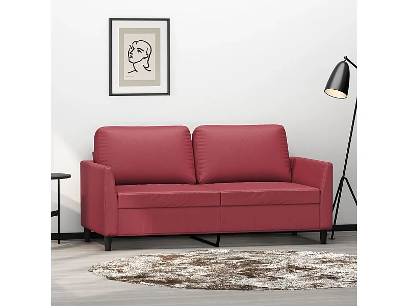 2-Sitzer-Sofa Burgunderrot 140 cm Kunstleder