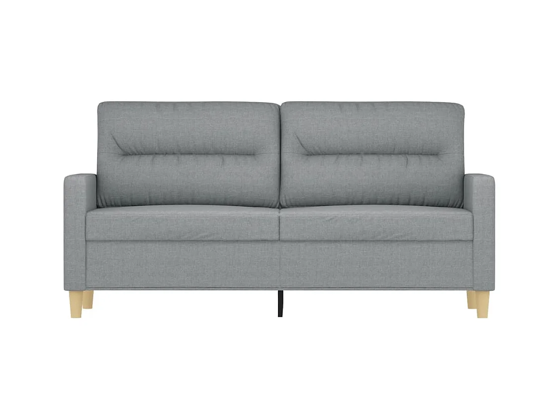 Canapé à 2 places Gris clair 140 cm Tissu