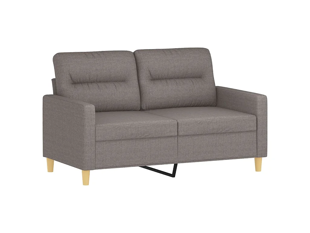 2-teiliges Sofaset mit Kissen, Taupe-Stoff