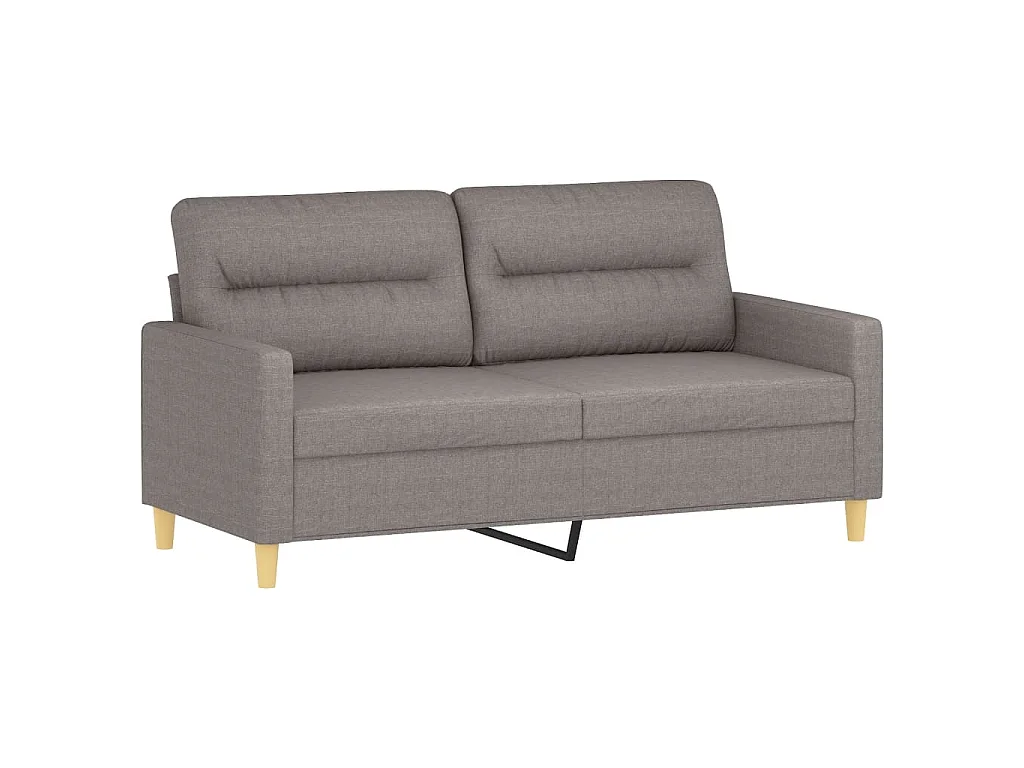 2-teiliges Sofaset mit Kissen, Taupe-Stoff