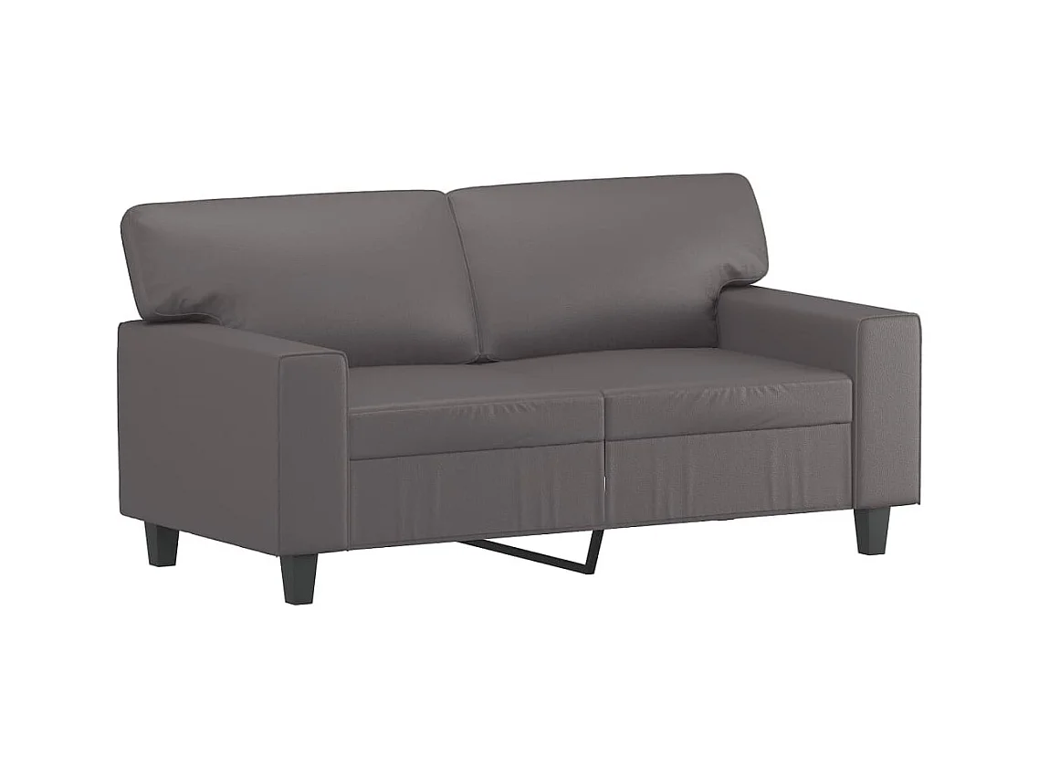 Ensemble de canapés 2 pcs avec coussins gris similicuir