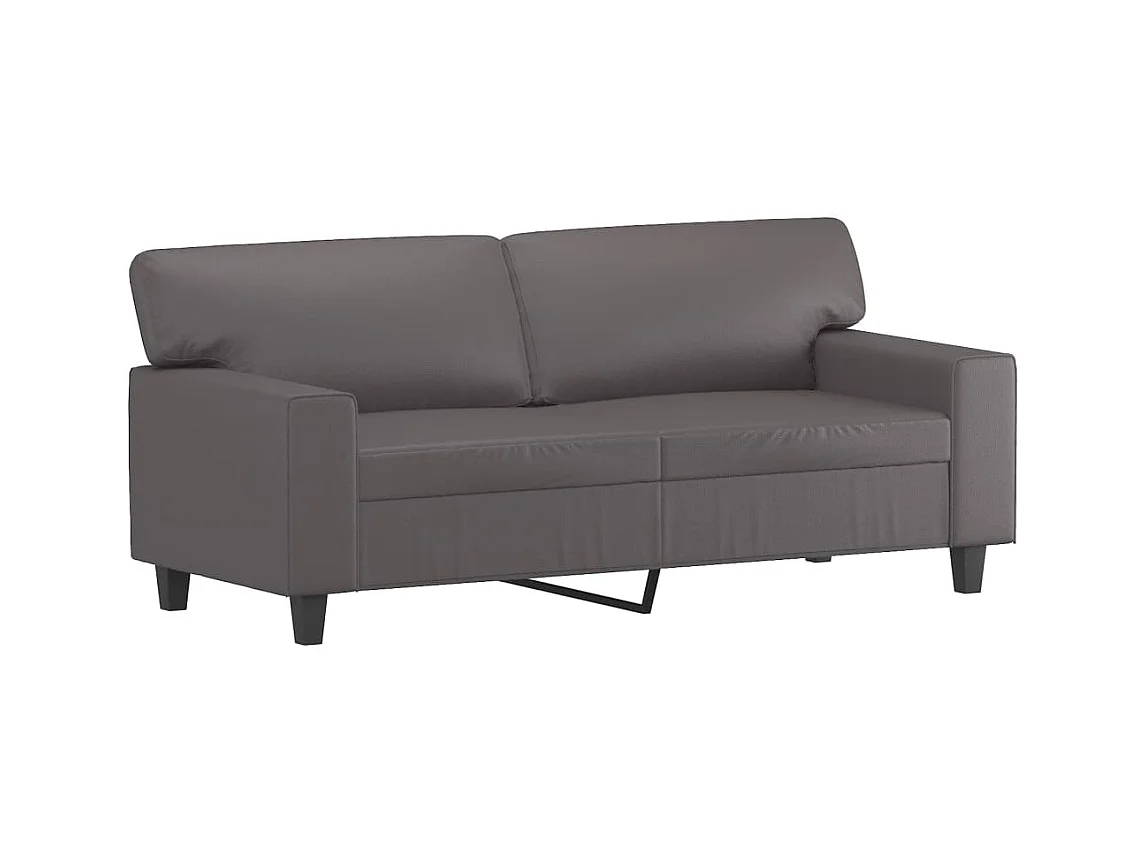 Ensemble de canapés 2 pcs avec coussins gris similicuir