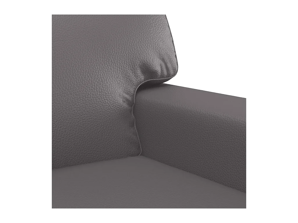 Ensemble de canapés 2 pcs avec coussins gris similicuir