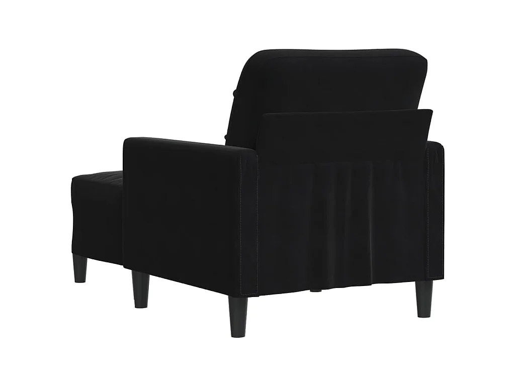 Fauteuil avec repose-pied Noir 60 cm Velours
