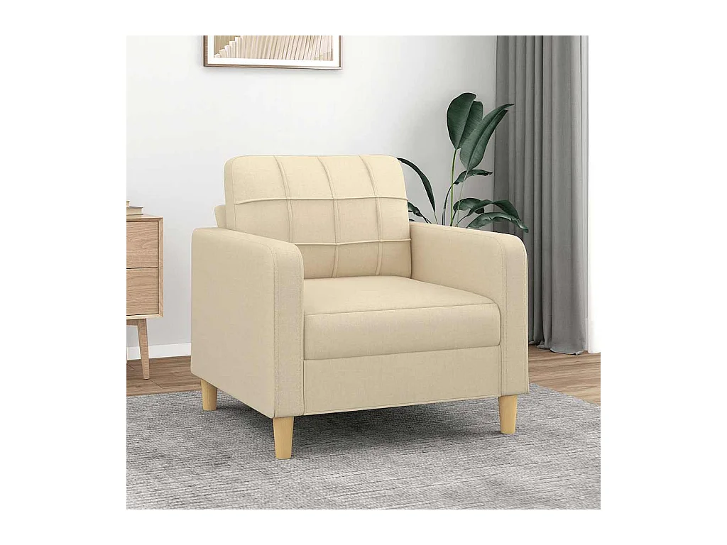 Crèmekleurige fauteuil 60 cm stof