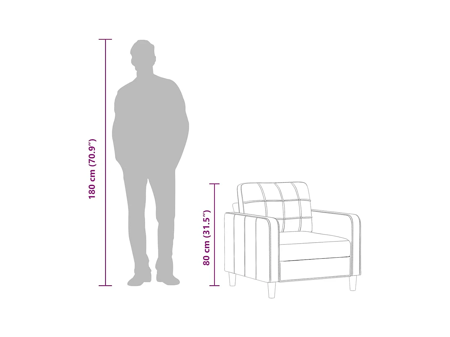 Crèmekleurige fauteuil 60 cm stof