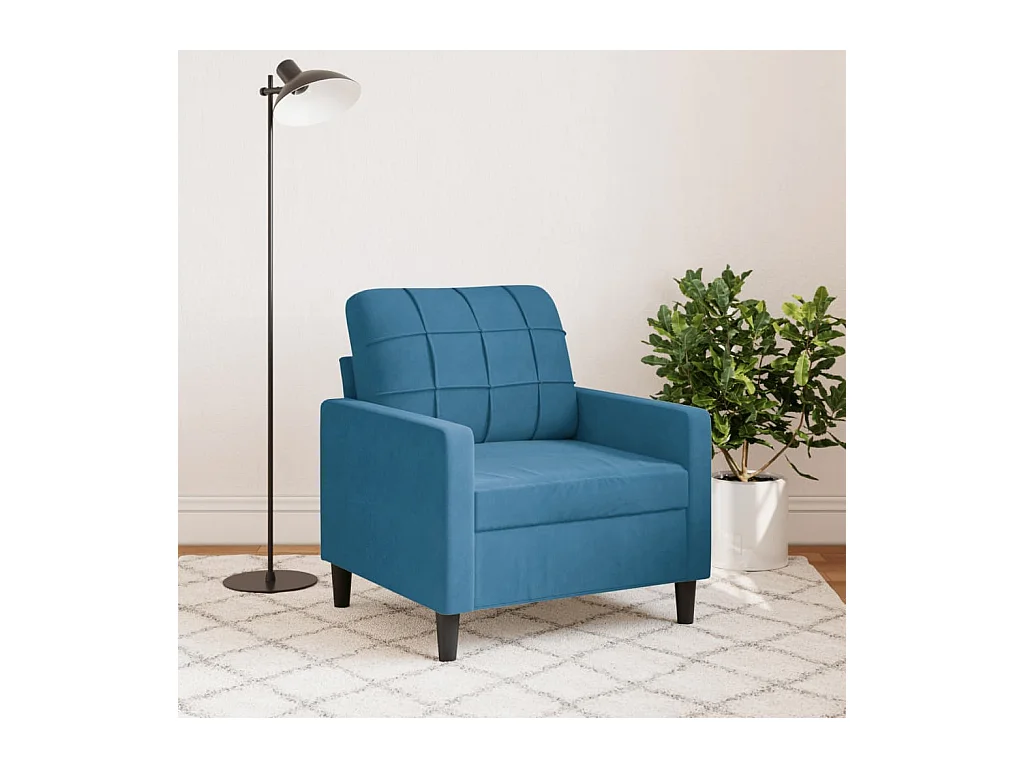 Blauer 60 cm Samtsessel