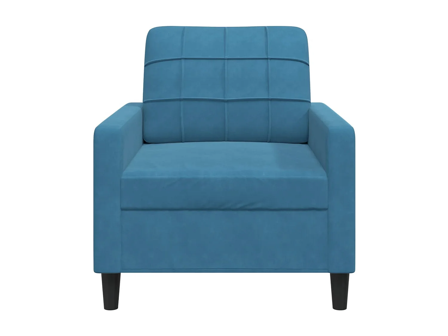 Blauwe 60 cm fluwelen fauteuil