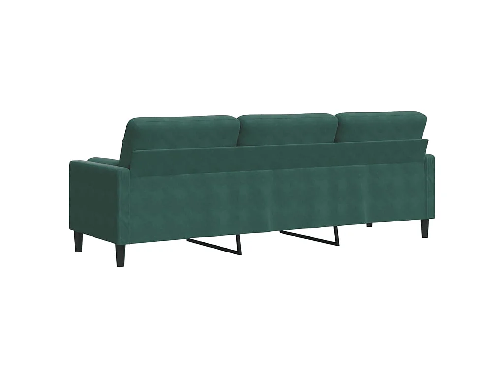 3-Sitzer-Sofa mit dunkelgrünen Kissen 210 cm Samt