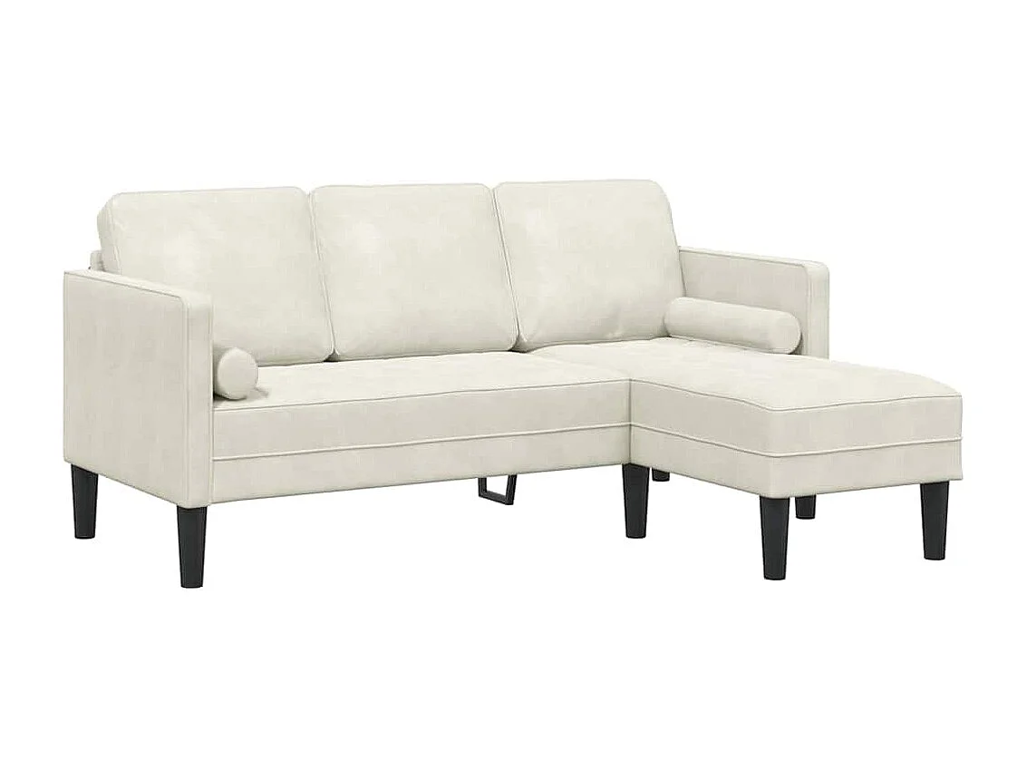 Crèmekleurige bankstel 173 x 131 x 67 cm fluweel